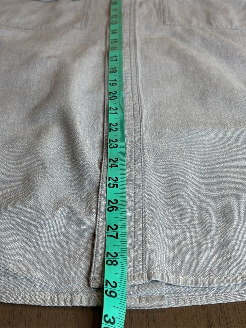 💙 Carhartt Men’s Long Sleeve Button Up Shirt Large Light Blue Cotton Workwear - Picture 9 of 10